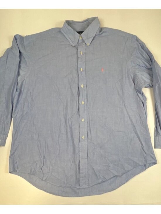Lauren Ralph Lauren Other - Ralph Lauren Mens XXL Blue Chambray Cotton Button Down Shirt Classic Fit